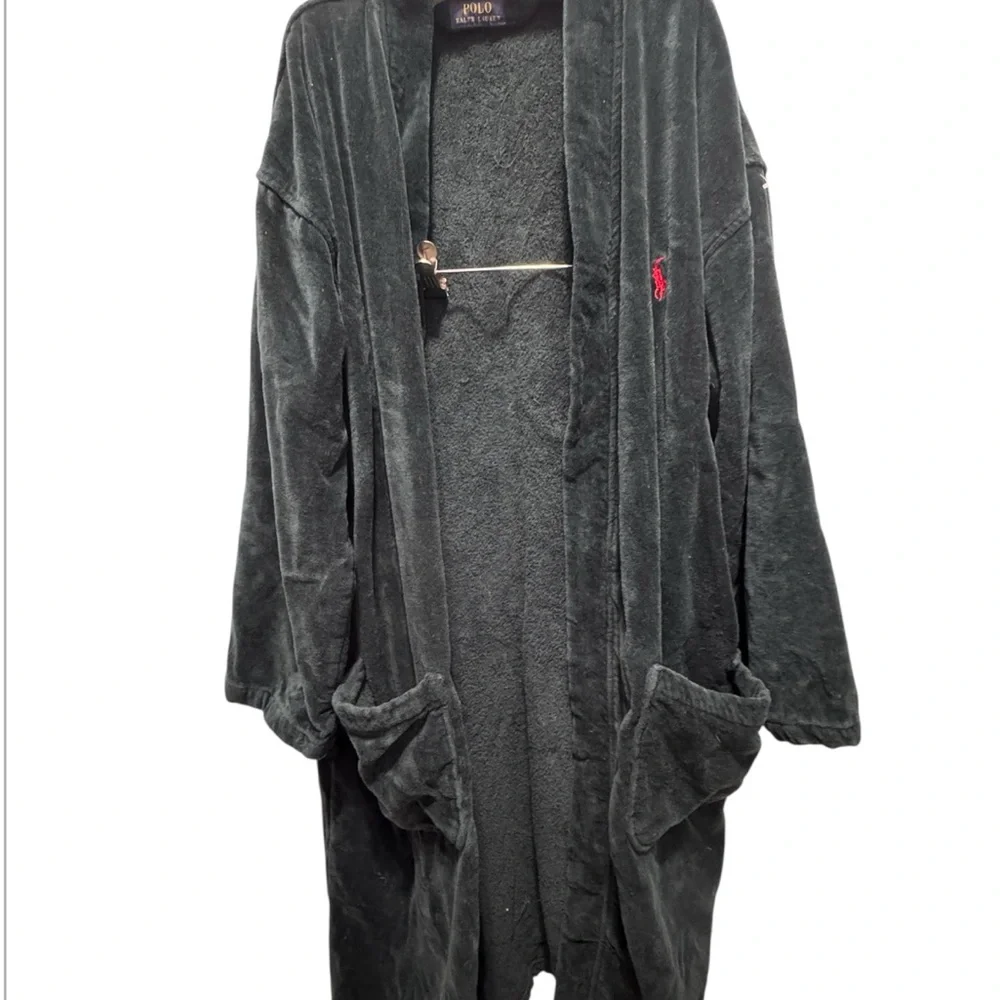 Polo ralph Lauren dark green cotton Textured bathrobe size S/M